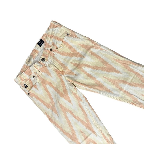 Adriano Goldschmied The Stilt Cigarette Leg Jeans Orange/White Chevron Size 26R - Picture 6 of 14